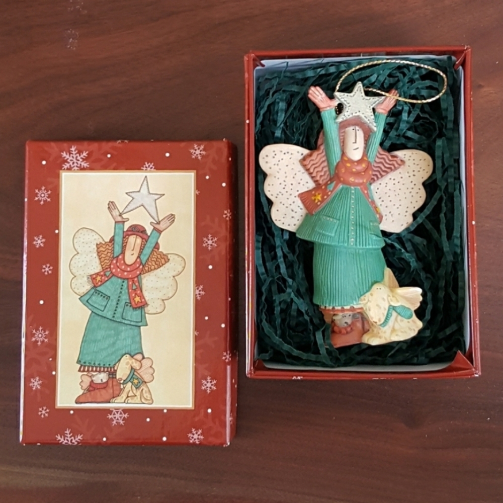 (NIB) Lang & Wise Ceramic Angel & Pets